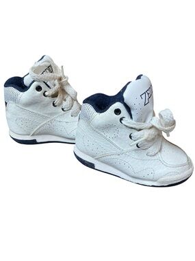 Vintage Zeddy White and Navy High-Top Kids Sneakers